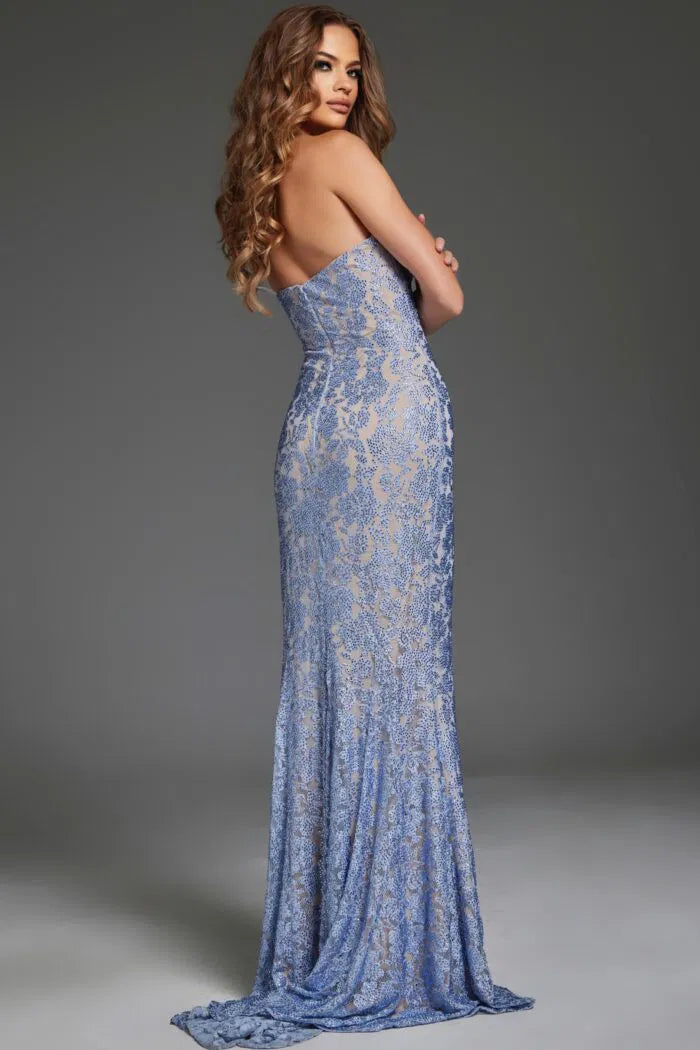 One Shoulder Lace Gown 43753