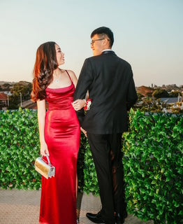 Pink satin matric dance dress