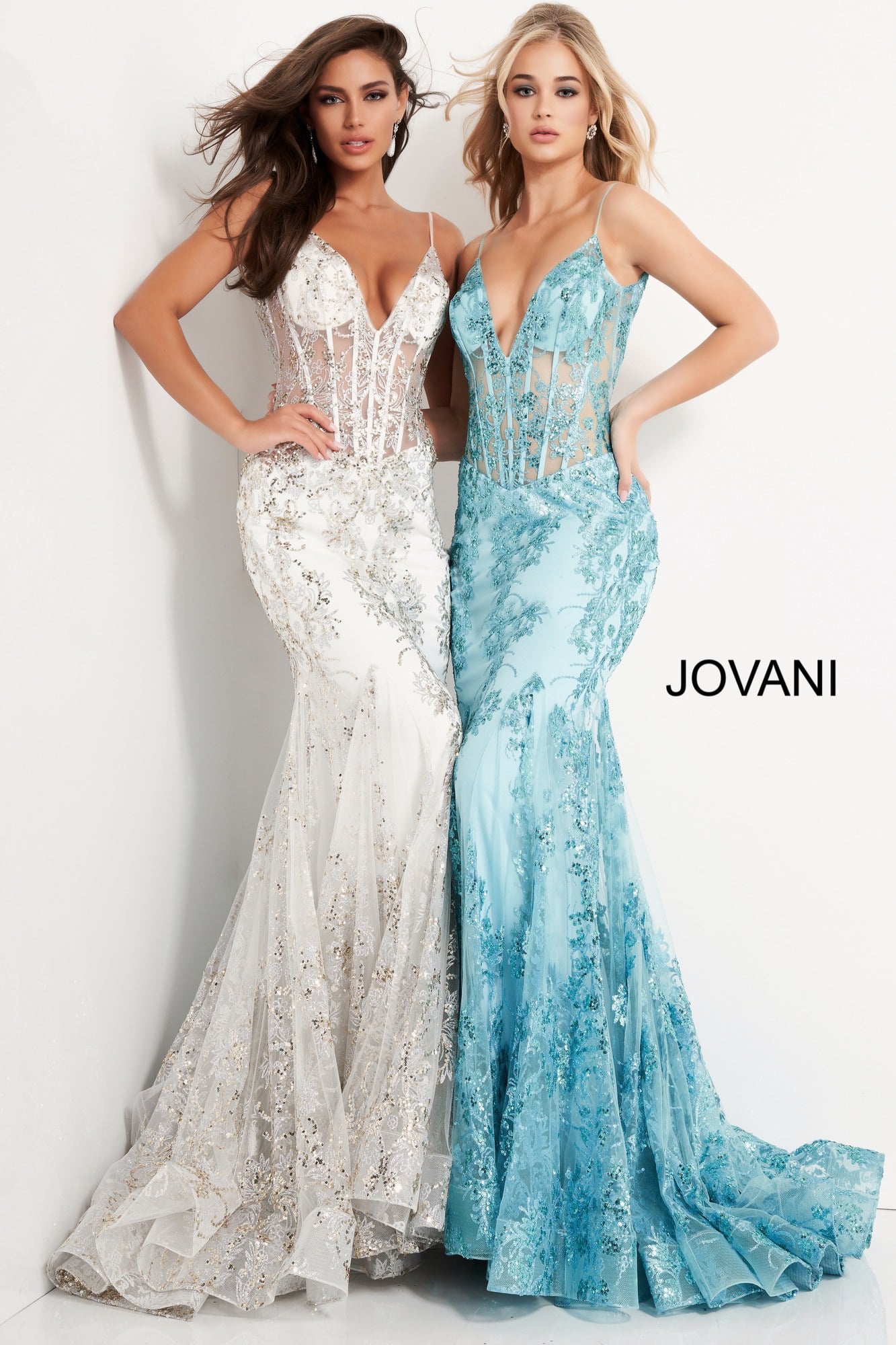 Jovani 3675 Spaghetti Straps Embellished Dress