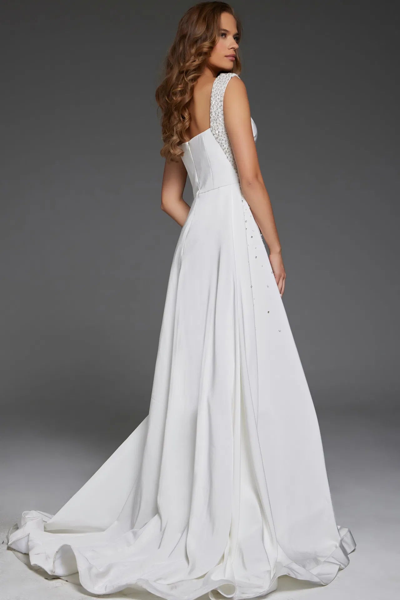 Elegant Bridal A-Line Gown with Embellished Straps 39921