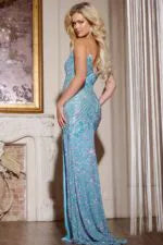 Strapless Sparkling Beaded Gown 42412