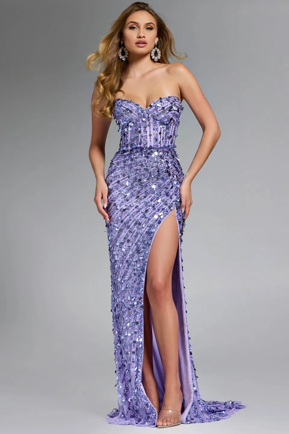 Strapless Gown with Sequin Embellishments 46714