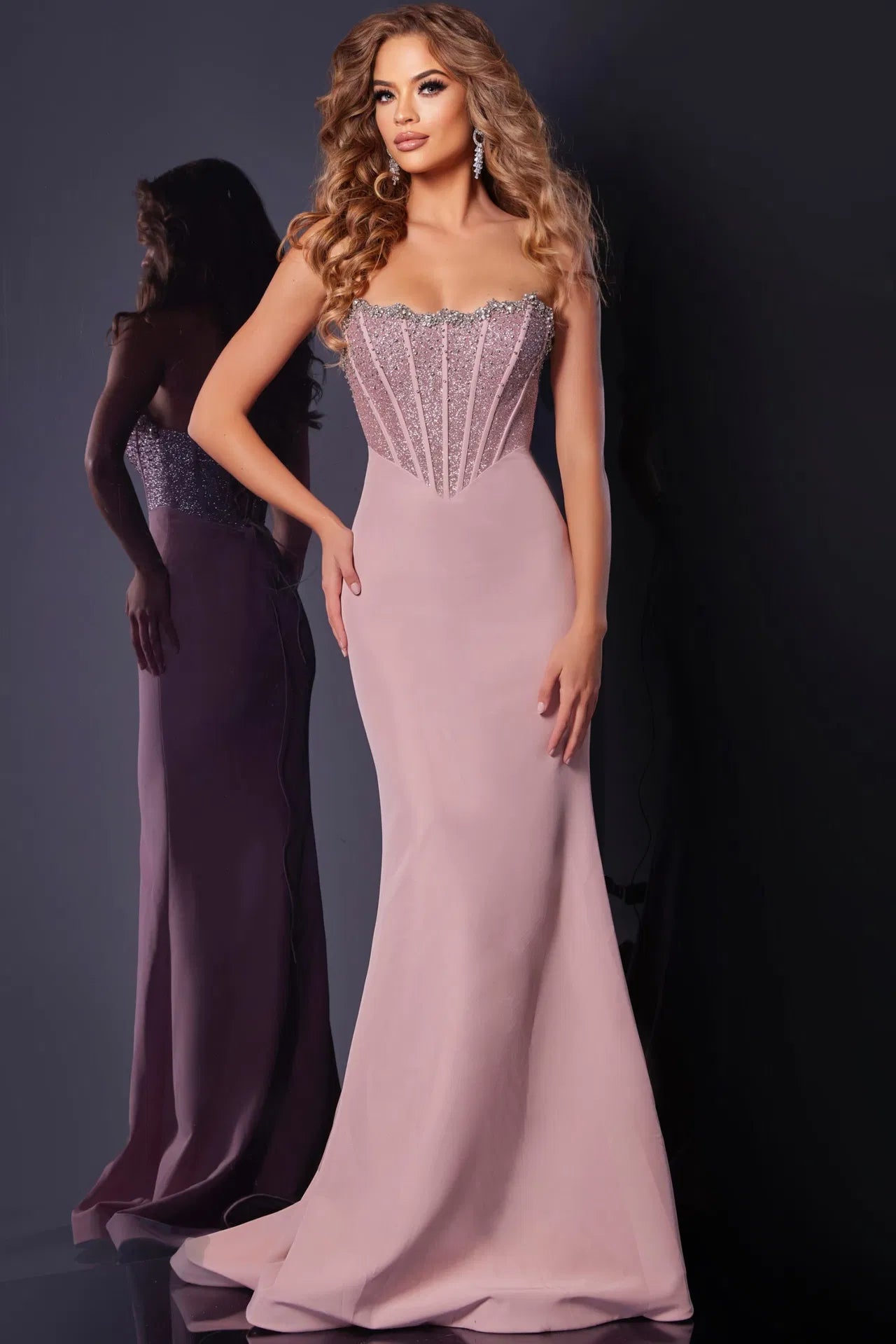 Corset Dress With Crystal Embellished Bodice D5310