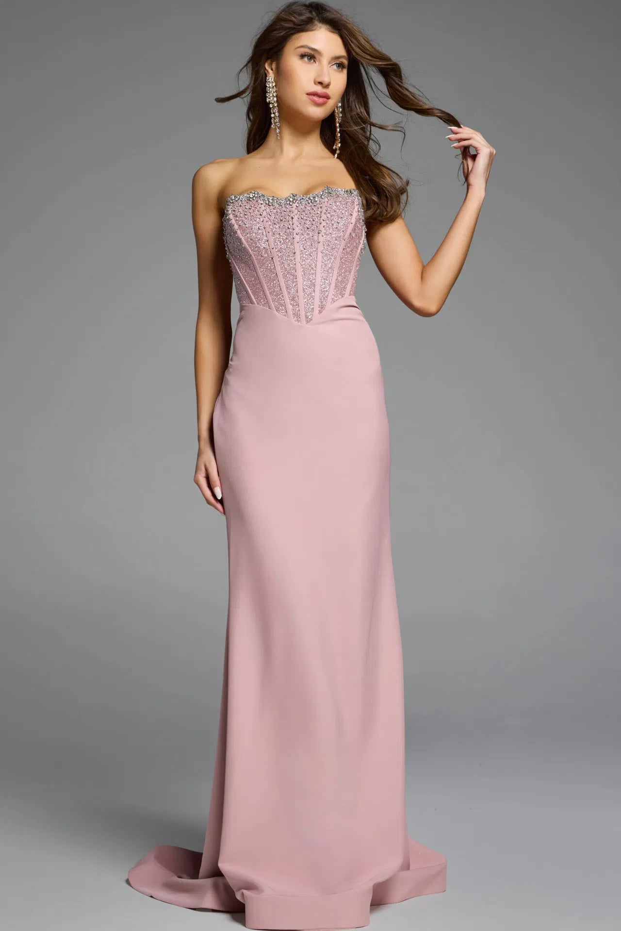 Corset Dress With Crystal Embellished Bodice D5310