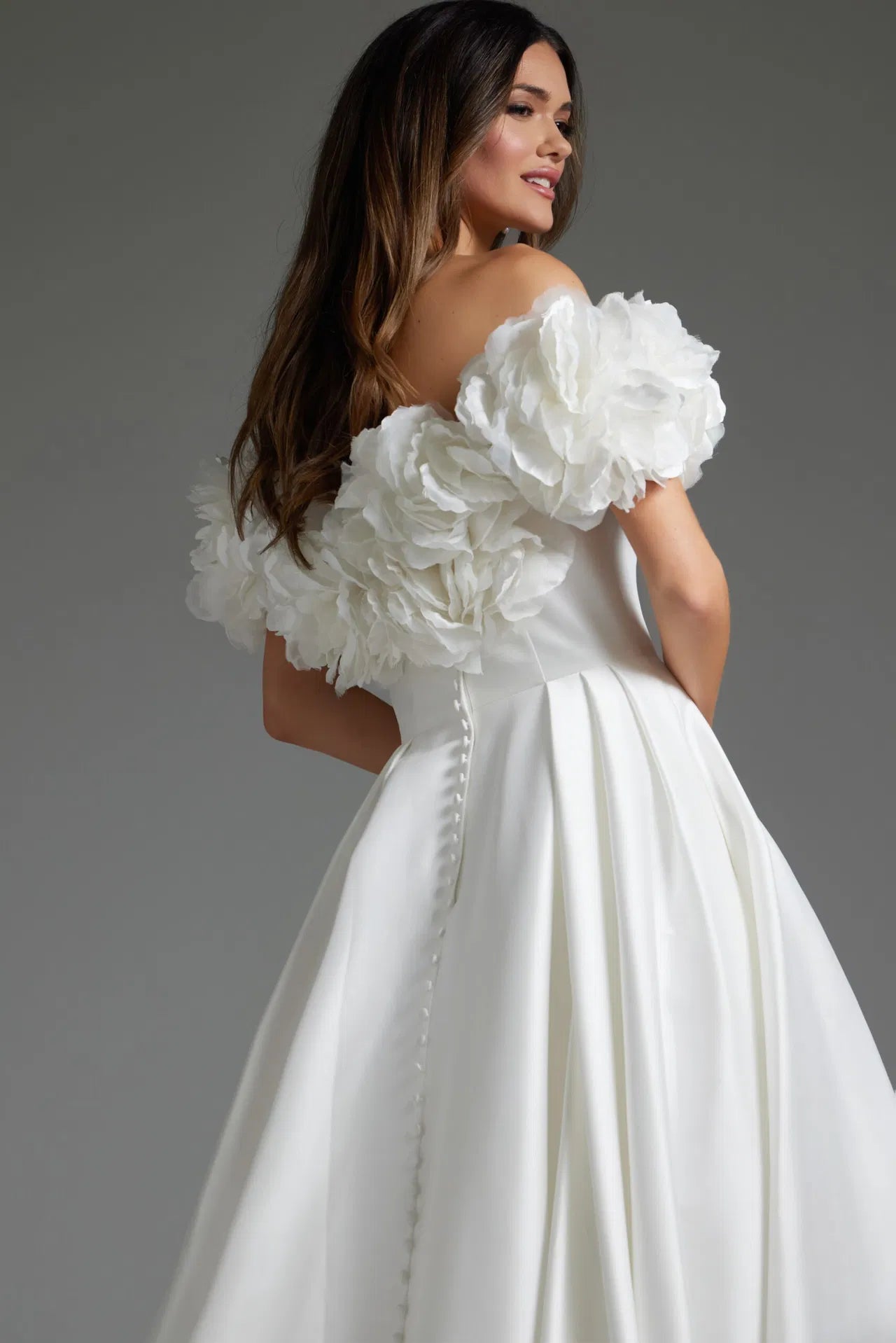 off the Shoulder V Neck Wedding Dress JB40795