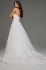 Strapless Floral Applique Wedding Dress with Sweetheart Neckline JB42324