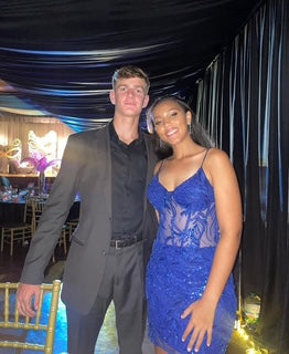 Royal Blue corset embellished cocktail dress